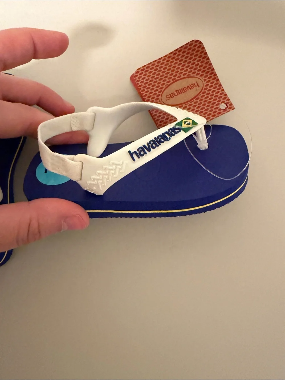 Havaianas Kids Navy Blue Flip Flops with White Straps